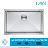 ZUHNE 16-Gauge Stainless Steel Undermount Kitchen Sink with Commercial Grade Sound Guard, Brushed Finish and Sloped Bottom (10 by 18 Inch Bar Sink)