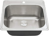 ZUHNE 25" by 22" Drop-In Utility Sink for Laundry Room with Drain Strainer (12" Extra Deep Basin)