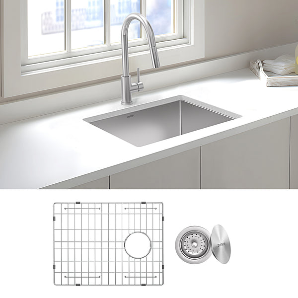 Modena 16-Gauge Stainless Steel Single Bowl Undermount Kitchen Sink, Commercial Grade (23 x 18 Inch)