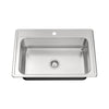 ZUHNE Drop-In Kitchen Sink Stainless Steel (33 by 22 Single Bowl)