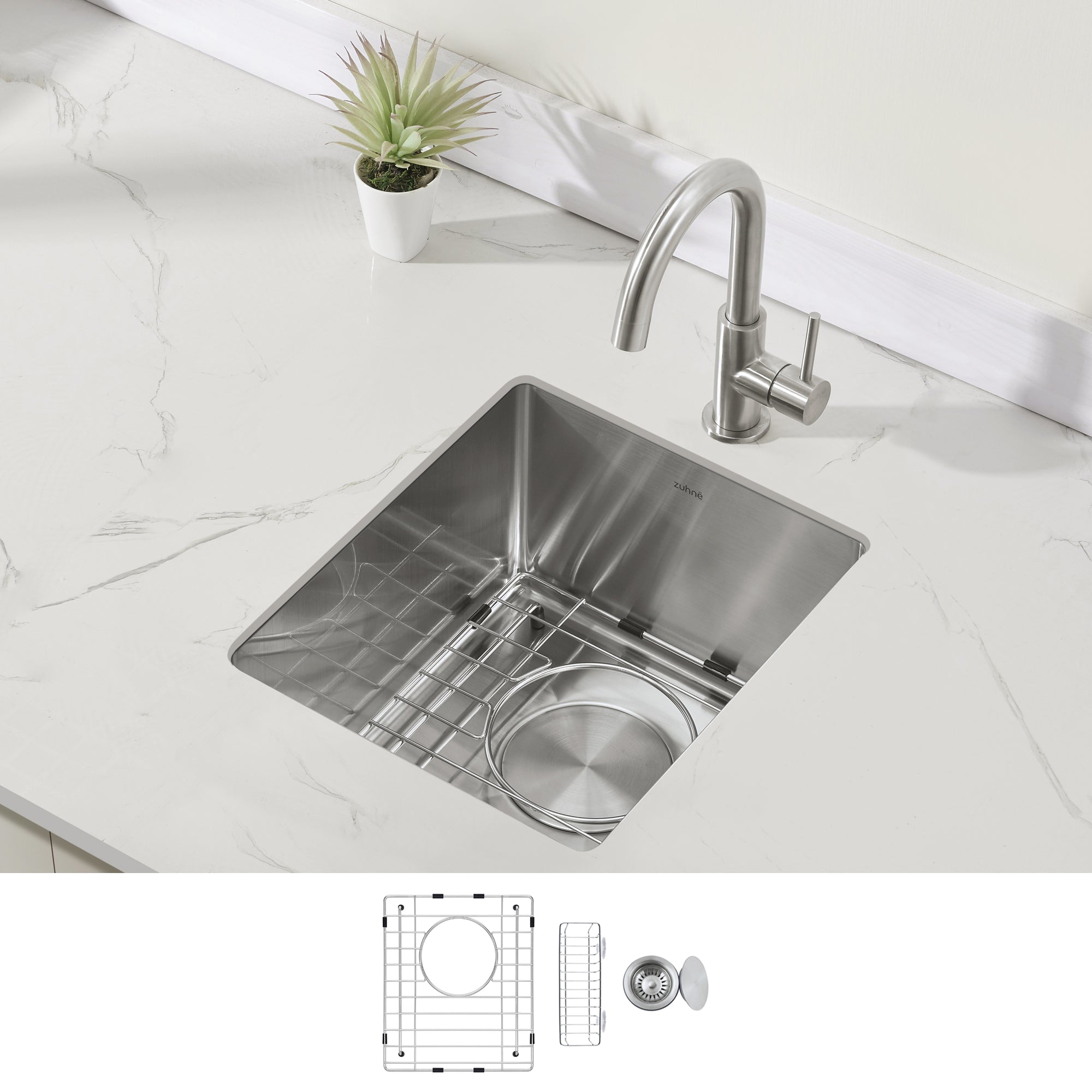 ZUHNE 16Gauge Stainless Steel Undermount Kitchen Sink with Commercial