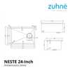 Zuhne Neste 24-Inch Workstation Kitchen Sink | 16 Gauge 316 Surgical Stainless Steel | Scratch-Resistant Honeycomb Texture