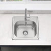 ZUHNE Drop-In Bar Prep RV Small Sink Stainless Steel (15 by 15 Single Bowl)