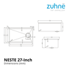 Zuhne Neste 27-Inch Workstation Kitchen Sink | 16 Gauge 316 Surgical Stainless Steel | Scratch-Resistant Honeycomb Texture