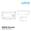 Zuhne Neste 33-Inch Workstation Kitchen Sink | 16 Gauge 316 Surgical Stainless Steel | Scratch-Resistant Honeycomb Texture