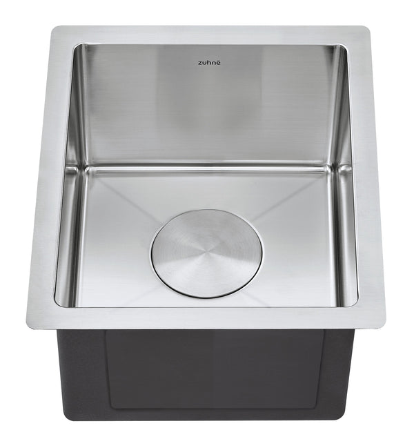 ZUHNE 16-Gauge Stainless Steel Undermount Kitchen Sink with Commercial Grade Sound (13 by 15 Inch Bar Sink)