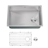 Modena 16-Gauge Stainless Steel Single Bowl Undermount Kitchen Sink, Commercial Grade (30 x 18 Inch)