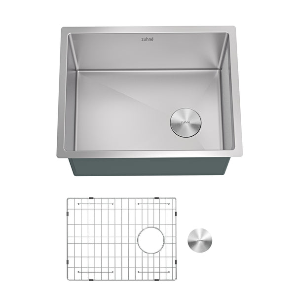 Modena 16-Gauge Stainless Steel Single Bowl Undermount Kitchen Sink, Commercial Grade (23 x 18  x 12 Inch)