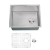 Modena 16-Gauge Stainless Steel Single Bowl Undermount Kitchen Sink, Commercial Grade (23 x 18 Inch)