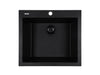 ZUHNE Black Granite Under Mount or Drop-In Single Kitchen Sink With Drain Strainer, Made in Italy (22x20)