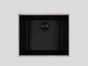 ZUHNE Black Granite Under Mount or Drop-In Single Kitchen Sink With Drain Strainer, Made in Italy (22x20)