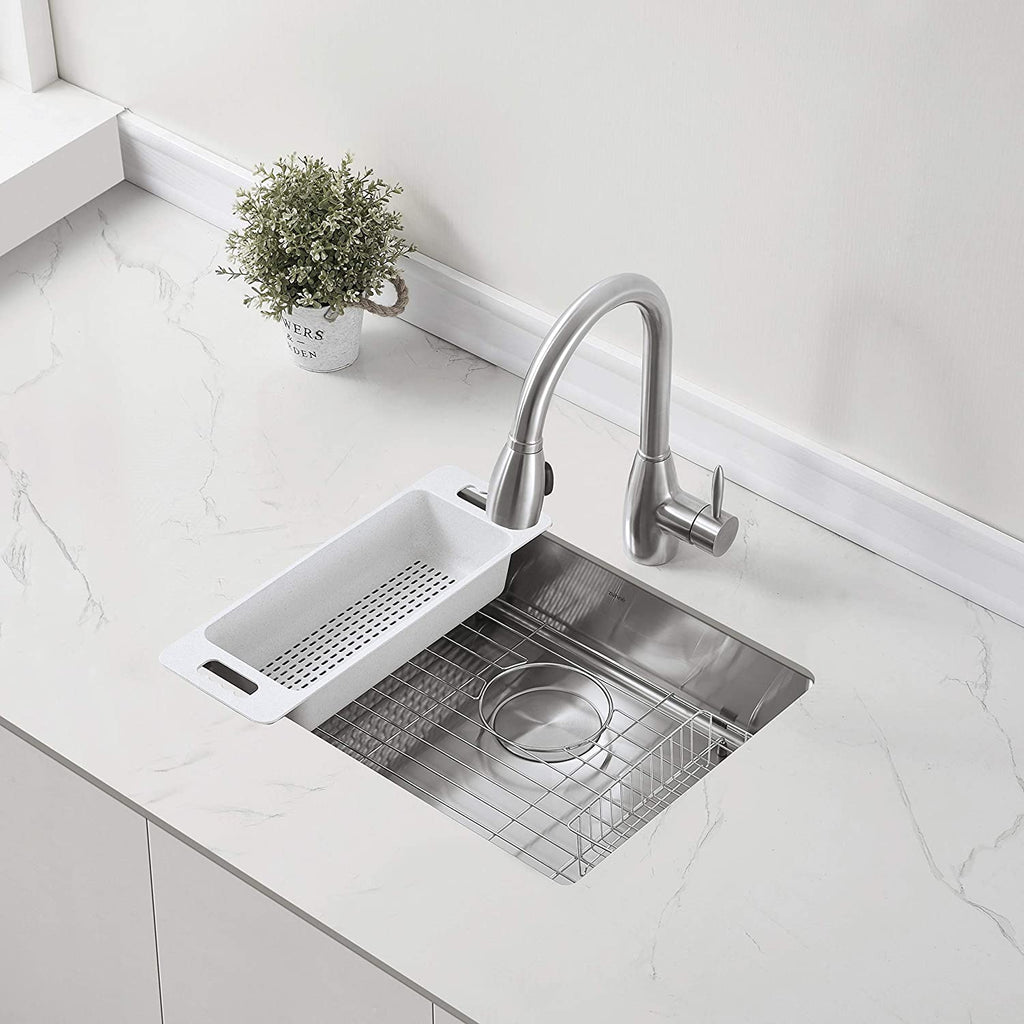 ZUHNE Modena 23-Inch ADA Undermount Kitchen Sink with Accessories, 16 Gauge  (5.5