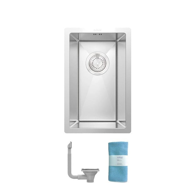 Zuhne 210 x 440 mm Stainless Steel Single Bowl Kitchen Sink for Flush, Inset or Under Mount Installation