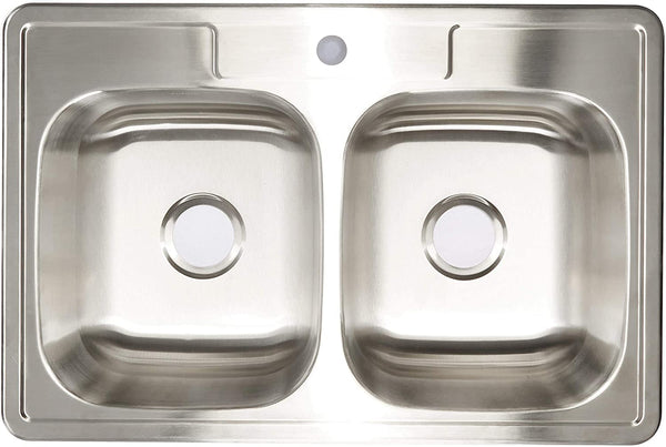 ZUHNE Drop-In Kitchen Sink Stainless Steel (33 by 22 Double Bowl)