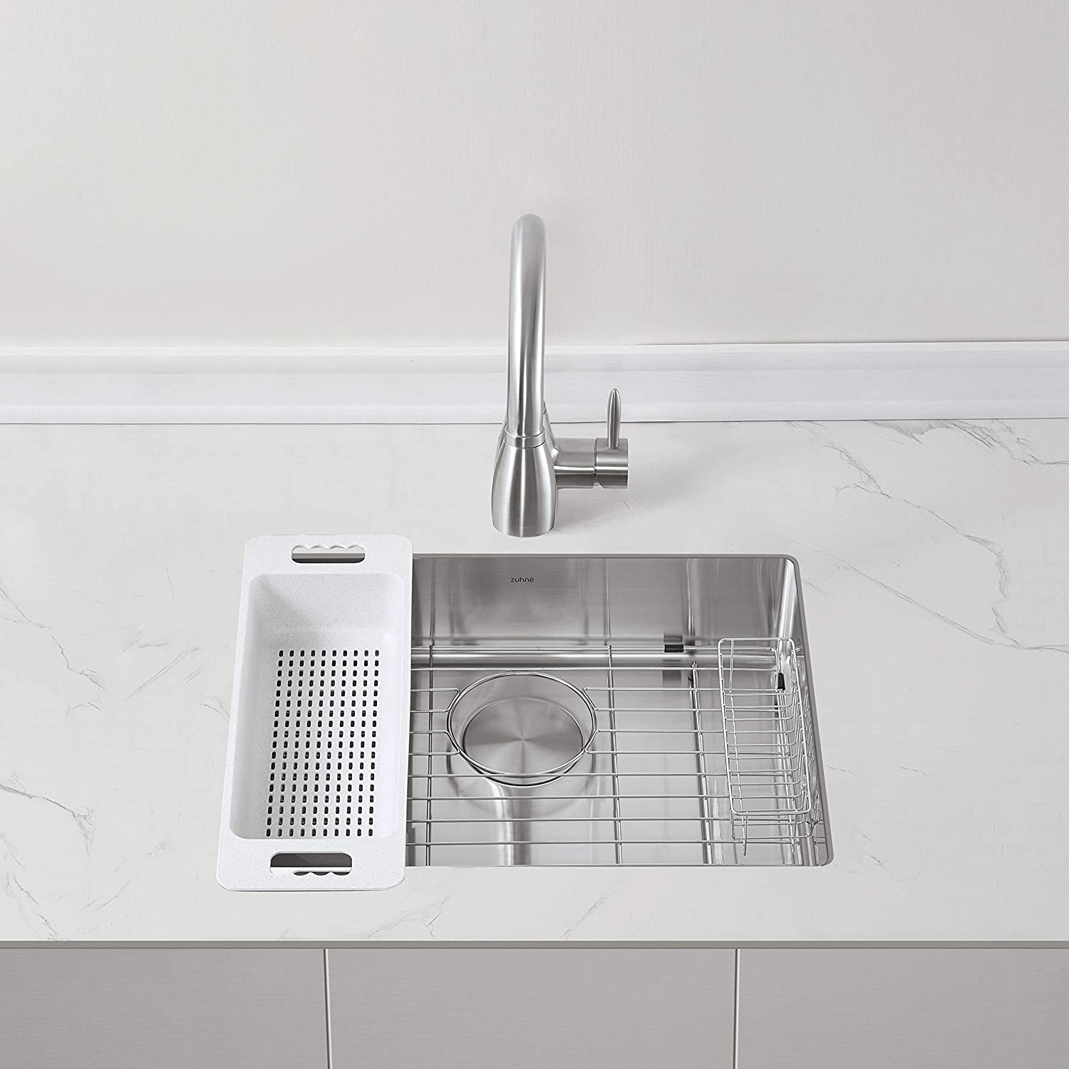 ZUHNE Milan Undermount ADA Handicap Kitchen Sink Stainless Steel (23