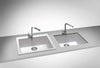 ZUHNE Pure White Under Mount or Drop-In Single Kitchen Sink With Drain Strainer, Made in Italy (22x20)