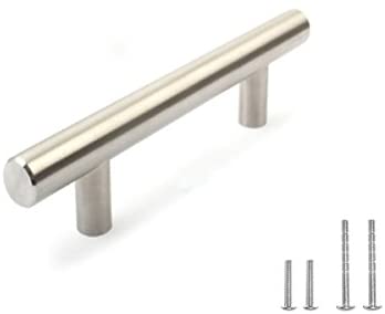 Euro T Bar Solid Stainless Cabinet Handle Pull/Knob with Flexi Screw System by Zuhne