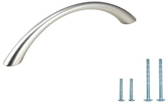 Tapered Bow Brushed Satin Nickel Cabinet Handle Pull with Flexi Screw System by Zuhne