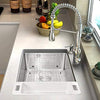 Zuhne Reversible Offset Drain Kitchen Sink 16 Gauge Stainless Steel (24” Reversible Undermount)