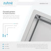 Zuhne 210 x 440 mm Stainless Steel Single Bowl Kitchen Sink for Flush, Inset or Under Mount Installation