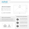 ZUHNE 16-Gauge Stainless Steel Undermount Kitchen Sink | Commercial Grade Sound Guard with Brushed Finish and Sloped Bottom (30-Inch Single Bowl)