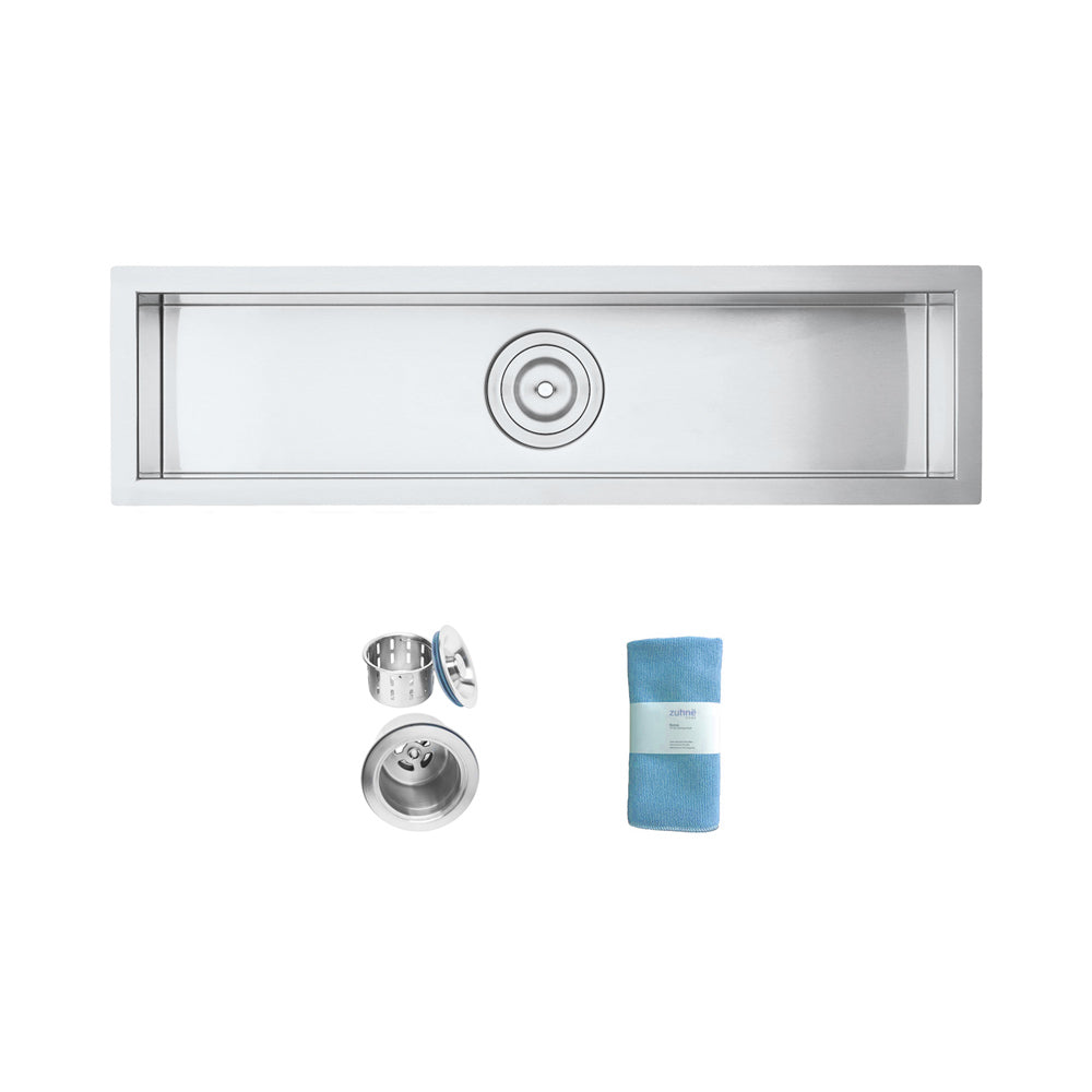 Oban 32 inch Undermount 16 Gauge Stainless Steel Trough Wet Oban 32 inch Undermount 16 Gauge Stainless Steel Trough Wet