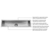 Oban 42 inch Undermount 16 Gauge Stainless Steel Trough Wet Bar or Prep Sink