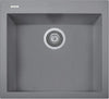 ZUHNE Gray Granite Under Mount or Drop-In Single Kitchen Sink With Drain Strainer, Made in Italy (22x20)