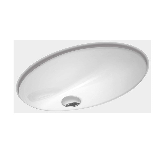 ZUHNE Undermount Bathroom Sink with Overflow, White Vitreous Enamel (Oval 17” by 12” Bowl)