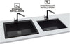 ZUHNE Black Drop-In or Undermount Bar Prep RV Granite Kitchen Sink (16” by 20” Single Bowl)