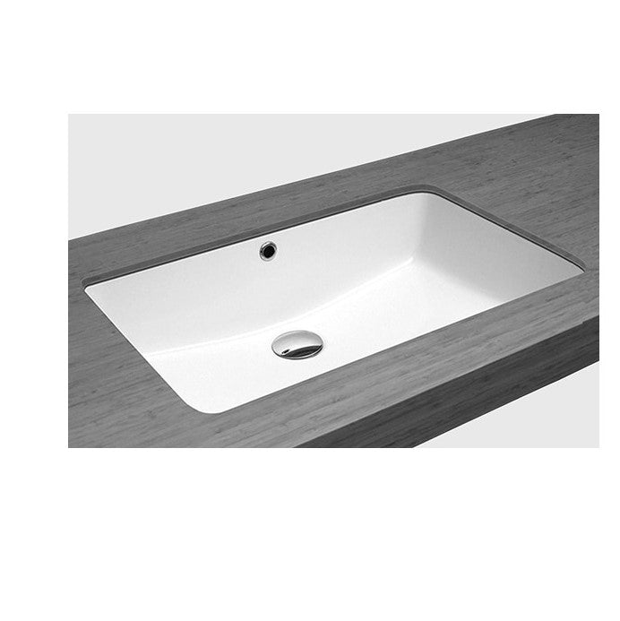 ZUHNE Undermount Bathroom Sink with Overflow, White Vitreous Enamel (Rectangle 20” by 13” Bowl)