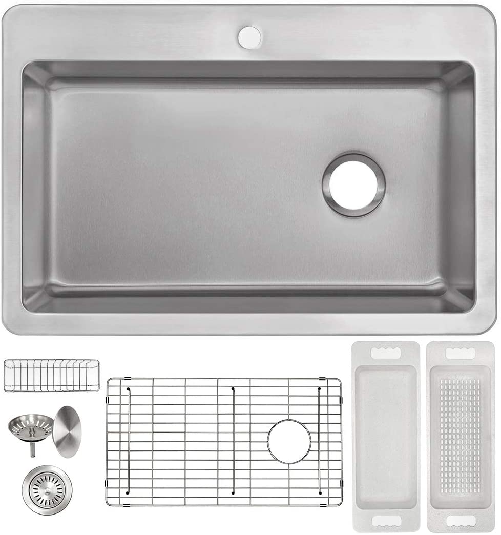 ZUHNE 25 by 22 Drop-In Utility Sink for Laundry Room with Drain Stra –  Zuhne