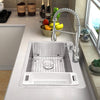 Zuhne Offset Drain Kitchen Sink 16 Gauge Stainless Steel (33” by 22” Drop-In Top Mount) - Open Box